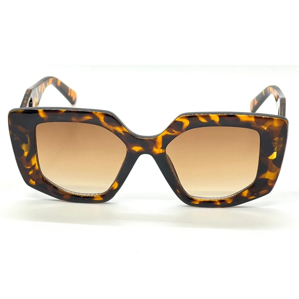 Tortoise Sunglasses Square Frame Designer Fashion Statement Trendy‎ Retro Lentes